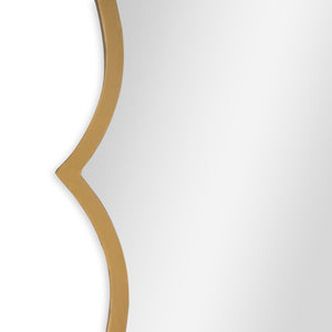 HomeRoots 32" Elegant Antiqued Bronze Scalloped Accent Mirror - Modern Decorative Focal Point for Any Room 574044
