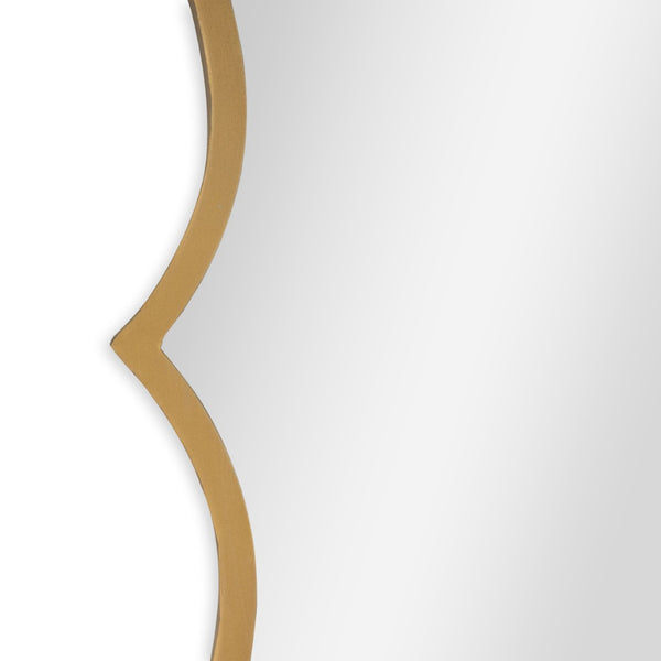 HomeRoots 32" Elegant Antiqued Bronze Scalloped Accent Mirror - Modern Decorative Focal Point for Any Room 574044