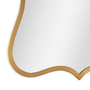 HomeRoots 32" Elegant Antiqued Bronze Scalloped Accent Mirror - Modern Decorative Focal Point for Any Room 574044