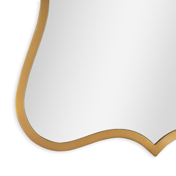 HomeRoots 32" Elegant Antiqued Bronze Scalloped Accent Mirror - Modern Decorative Focal Point for Any Room 574044