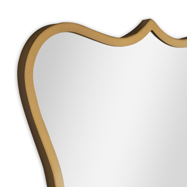 HomeRoots 32" Elegant Antiqued Bronze Scalloped Accent Mirror - Modern Decorative Focal Point for Any Room 574044