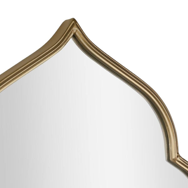 HomeRoots 32" Gold Abstract Metal Framed Accent Mirror - Contemporary Sculpture for Entryway & Living Spaces 574045