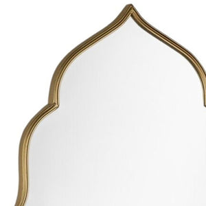 HomeRoots 32" Gold Abstract Metal Framed Accent Mirror - Contemporary Sculpture for Entryway & Living Spaces 574045