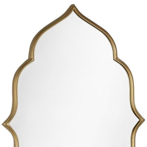 HomeRoots 32" Gold Abstract Metal Framed Accent Mirror - Contemporary Sculpture for Entryway & Living Spaces 574045