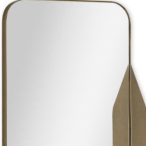 HomeRoots 28" Bronze Metal Accent Mirror - Contemporary Design for Entryways, Living Rooms & Bedrooms Decor 574046