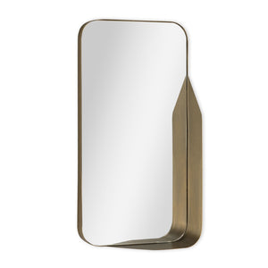 HomeRoots 28" Bronze Metal Accent Mirror - Contemporary Design for Entryways, Living Rooms & Bedrooms Decor 574046