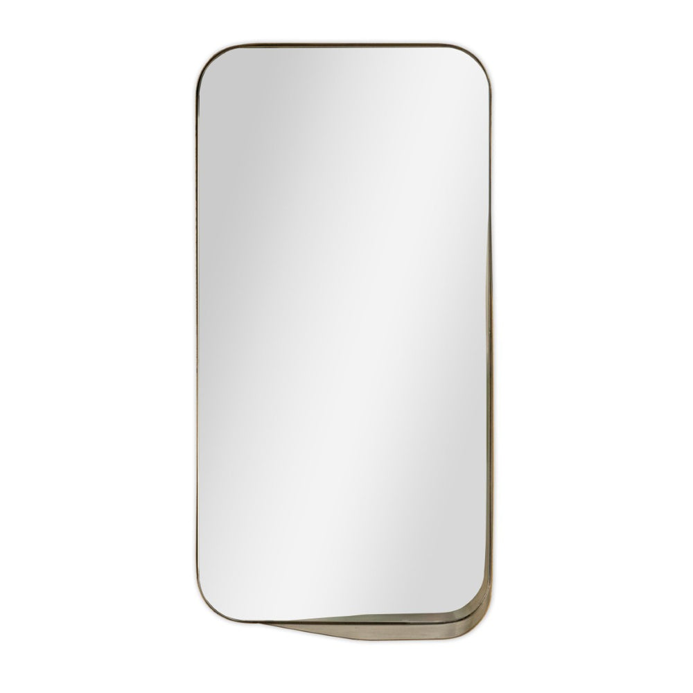 HomeRoots 28" Bronze Metal Accent Mirror - Contemporary Design for Entryways, Living Rooms & Bedrooms Decor 574046