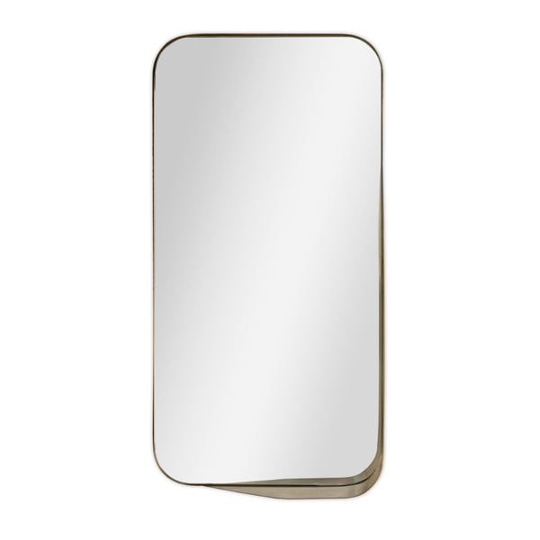 HomeRoots 28" Bronze Metal Accent Mirror - Contemporary Design for Entryways, Living Rooms & Bedrooms Decor 574046