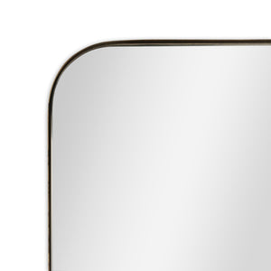 HomeRoots 28" Bronze Metal Accent Mirror - Contemporary Design for Entryways, Living Rooms & Bedrooms Decor 574046
