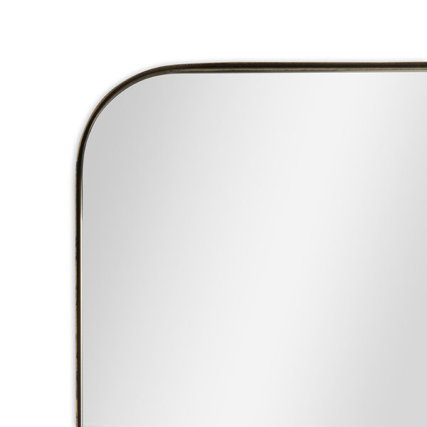 HomeRoots 28" Bronze Metal Accent Mirror - Contemporary Design for Entryways, Living Rooms & Bedrooms Decor 574046