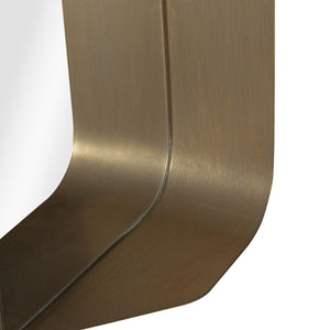 HomeRoots 28" Bronze Metal Accent Mirror - Contemporary Design for Entryways, Living Rooms & Bedrooms Decor 574046