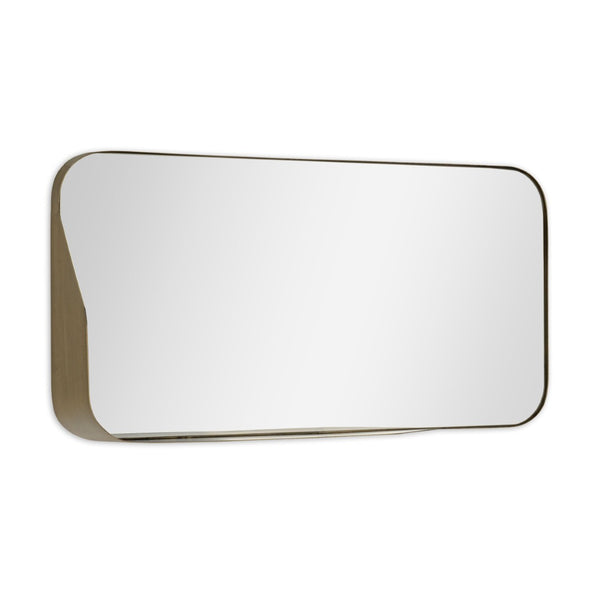 HomeRoots 28" Bronze Metal Accent Mirror - Contemporary Design for Entryways, Living Rooms & Bedrooms Decor 574046
