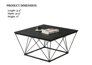 English Elm Contemporary 3-Piece Table Set With Angular Metal Base – Sleek Black Finish For Modern Living Spaces B2741P391802