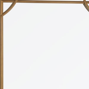 HomeRoots 40" Gold Metal Geo Scallop Accent Mirror - Chic Contemporary Design for Stylish Home Décor & Focal Points 574047