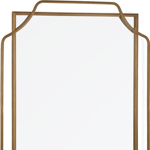 HomeRoots 40" Gold Metal Geo Scallop Accent Mirror - Chic Contemporary Design for Stylish Home Décor & Focal Points 574047
