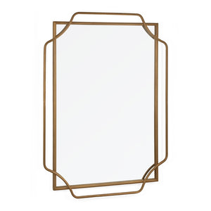 HomeRoots 40" Gold Metal Geo Scallop Accent Mirror - Chic Contemporary Design for Stylish Home Décor & Focal Points 574047