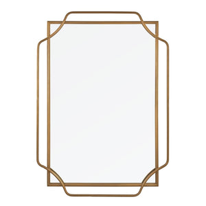 HomeRoots 40" Gold Metal Geo Scallop Accent Mirror - Chic Contemporary Design for Stylish Home Décor & Focal Points 574047