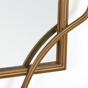 HomeRoots 40" Gold Metal Geo Scallop Accent Mirror - Chic Contemporary Design for Stylish Home Décor & Focal Points 574047