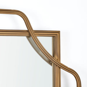 HomeRoots 40" Gold Metal Geo Scallop Accent Mirror - Chic Contemporary Design for Stylish Home Décor & Focal Points 574047