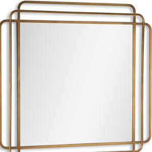Homeroots 35" Bronze Square Metal Framed Accent Mirror – Chic Art Deco Design For Stylish Home Decor Upgrade!   574048