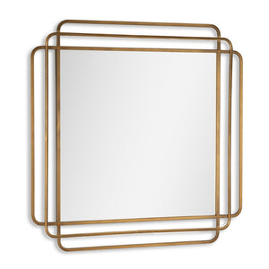 HomeRoots 35" Bronze Square Metal Framed Accent Mirror – Art Deco Design for Modern Elegance & Light Enhancement 574048