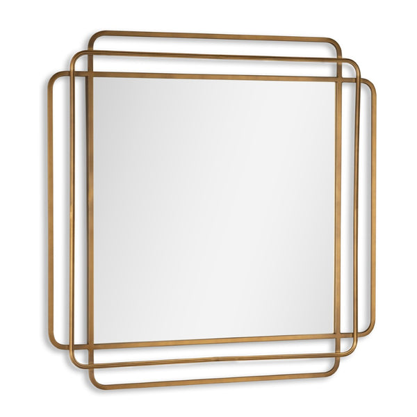 HomeRoots 35" Bronze Square Metal Framed Accent Mirror – Art Deco Design for Modern Elegance & Light Enhancement 574048