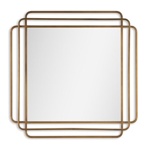 Homeroots 35" Bronze Square Metal Framed Accent Mirror – Chic Art Deco Design For Stylish Home Decor Upgrade!   574048