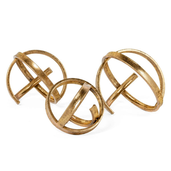 HomeRoots 9" Gold Metal Decorative Orb Sculpture - Modern Tabletop Accent for Elegant Home Decor & Gifts 574054