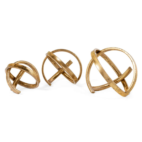 HomeRoots 9" Gold Metal Decorative Orb Sculpture - Modern Tabletop Accent for Elegant Home Decor & Gifts 574054