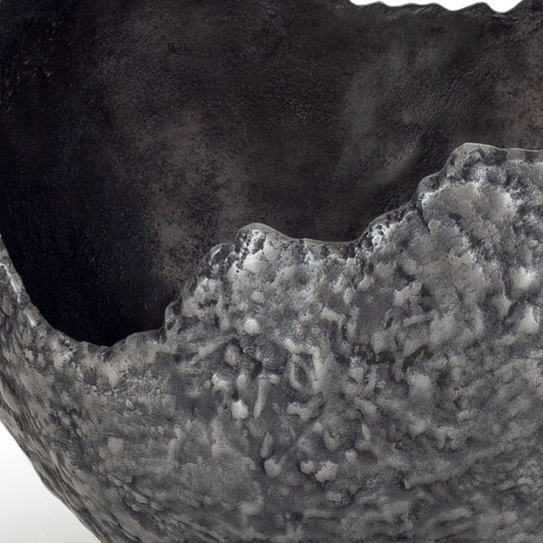 Homeroots Set Of Two Gray & Silver Aluminum Decorative Bowls - Modern Sculptural Home Accents For Chic Decor  Aluminum 574055