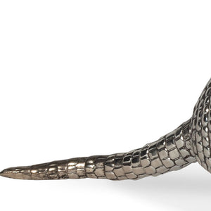 HomeRoots 18" Silver Resin Armadillo Figurine - Whimsical Wildlife Accent for Modern Home Decor & Gifts 574057