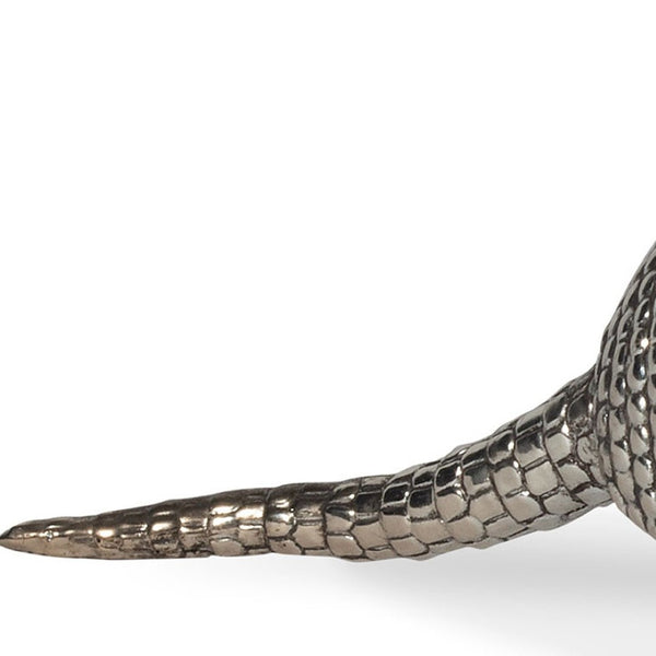 HomeRoots 18" Silver Resin Armadillo Figurine - Whimsical Wildlife Accent for Modern Home Decor & Gifts 574057
