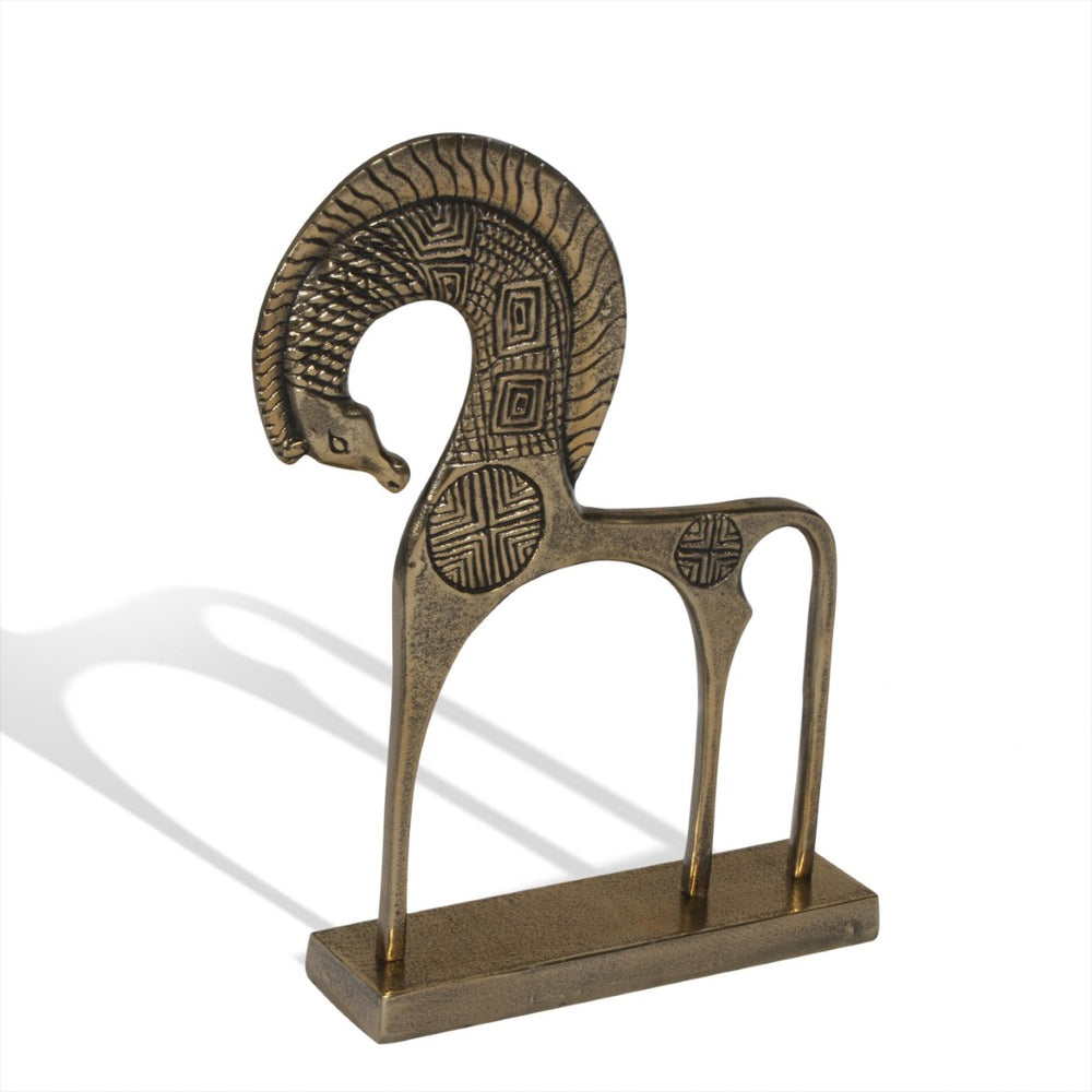 HomeRoots 21" Gold Aluminum Tabletop Sculpture - Chic Modern Accent for Home & Office Decor, Gift-Ready! 574062