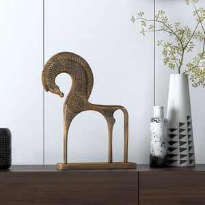HomeRoots 21" Gold Aluminum Tabletop Sculpture - Chic Modern Accent for Home & Office Decor, Gift-Ready! 574062