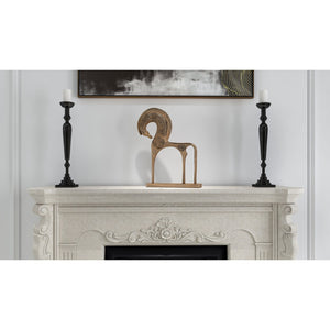 HomeRoots 21" Gold Aluminum Tabletop Sculpture - Chic Modern Accent for Home & Office Decor, Gift-Ready! 574062