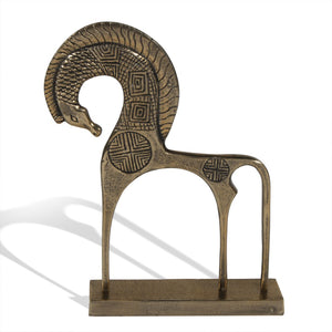 HomeRoots 21" Gold Aluminum Tabletop Sculpture - Chic Modern Accent for Home & Office Decor, Gift-Ready! 574062