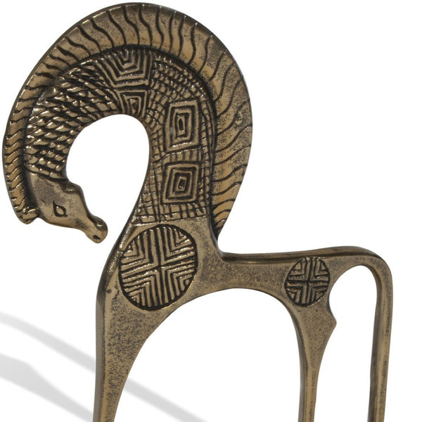 HomeRoots 21" Gold Aluminum Tabletop Sculpture - Chic Modern Accent for Home & Office Decor, Gift-Ready! 574062