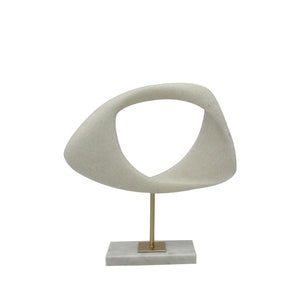 HomeRoots 13" White and Gold Marble Tabletop Sculpture - Elegant Home Accent for Modern Decor & Gifting 574065