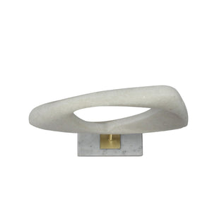 HomeRoots 13" White and Gold Marble Tabletop Sculpture - Elegant Home Accent for Modern Decor & Gifting 574065