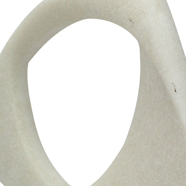 HomeRoots 13" White and Gold Marble Tabletop Sculpture - Elegant Home Accent for Modern Decor & Gifting 574065