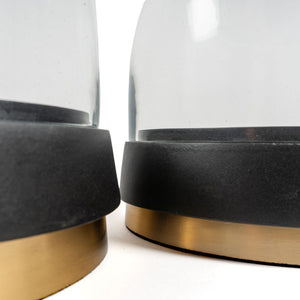 HomeRoots Set of Three Elegant Black and Gold Glass Decorative Bowls for Modern Home Décor Accents 574068