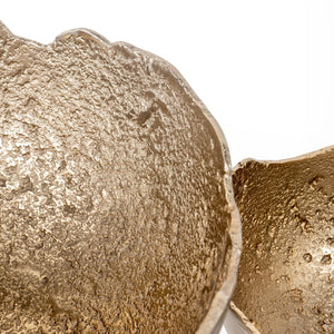 Homeroots Set Of Two Gold And Silver Aluminum Decorative Bowls - Modern Sculptural Design For Stylish Décor  Aluminum 574070