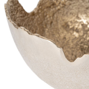 Homeroots Set Of Two Gold And Silver Aluminum Decorative Bowls - Modern Sculptural Design For Stylish Décor  Aluminum 574070