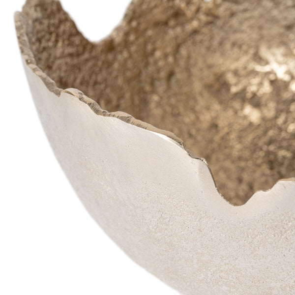 Homeroots Set Of Two Gold And Silver Aluminum Decorative Bowls - Modern Sculptural Design For Stylish Décor  Aluminum 574070