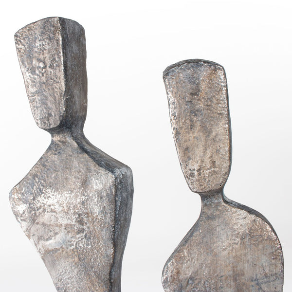 HomeRoots 24" Gray Resin Tabletop Sculpture - Modern Elegance for Stylish Decor in Living Rooms & Offices 574075