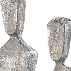 HomeRoots 24" Gray Resin Tabletop Sculpture - Modern Elegance for Stylish Decor in Living Rooms & Offices 574075