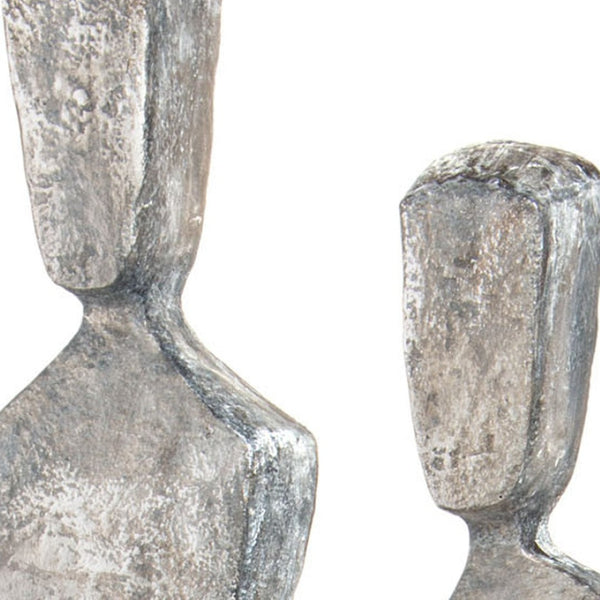 HomeRoots 24" Gray Resin Tabletop Sculpture - Modern Elegance for Stylish Decor in Living Rooms & Offices 574075