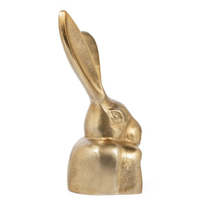 Homeroots 10" Gold Aluminum Rabbit Tabletop Sculpture - Stylish Woodland Decor For Modern Home Aesthetics  Aluminum 574085