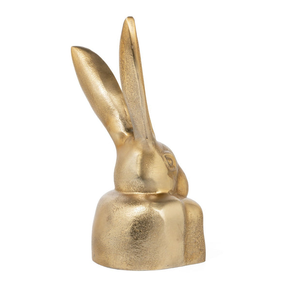 Homeroots 10" Gold Aluminum Rabbit Tabletop Sculpture - Stylish Woodland Decor For Modern Home Aesthetics  Aluminum 574085