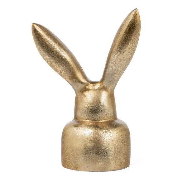 Homeroots 10" Gold Aluminum Rabbit Tabletop Sculpture - Stylish Woodland Decor For Modern Home Aesthetics  Aluminum 574085